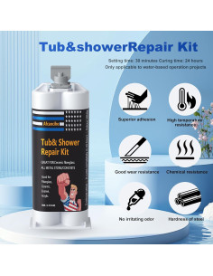 Kit de Reparación de Baños Afcancihe 108g - Fibra de Vidrio y Cerámica 2