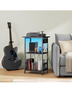 Soporte para Tocadiscos HOOBRO BB06UDRS01 con Estación de Carga y LED 2