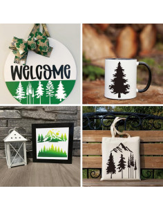 Plantillas de Pintura de Montañas y Árboles YHSLMH - 50 Piezas 2