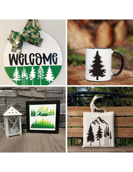 Plantillas de Pintura de Montañas y Árboles YHSLMH - 50 Piezas