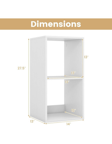 Estantería Independiente 2 Cubos Giantex Blanca Antivuelco