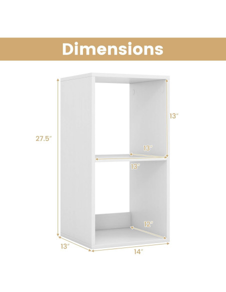 Estantería Independiente 2 Cubos Giantex Blanca Antivuelco