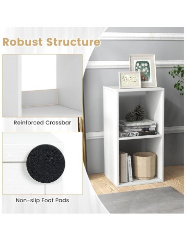 Estantería Independiente 2 Cubos Giantex Blanca Antivuelco