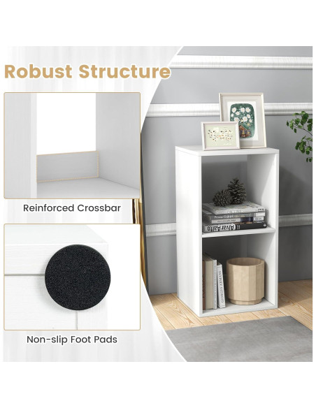 Estantería Independiente 2 Cubos Giantex Blanca Antivuelco