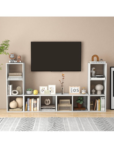 Estantería Independiente 2 Cubos Giantex Blanca Antivuelco