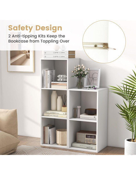 Estantería Independiente 2 Cubos Giantex Blanca Antivuelco