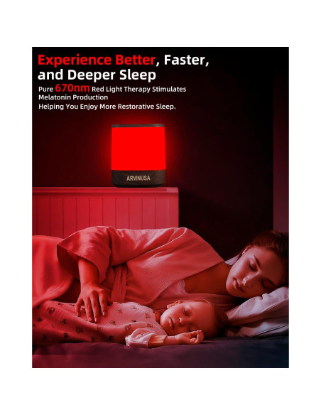 Luz Nocturna Roja ARVIN 670nm Control Táctil USB 12cm