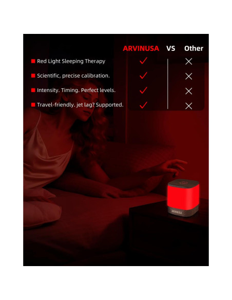 Luz Nocturna Roja ARVIN 670nm Control Táctil USB 12cm