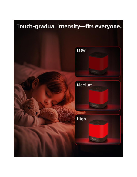 Luz Nocturna Roja ARVIN 670nm Control Táctil USB 12cm