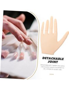 Mano de Práctica de Uñas de Silicona Ipetboom 17x12cm 2