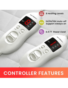 Cubierta de colchón calefactable MATBEBY Reina 152x203cm 2