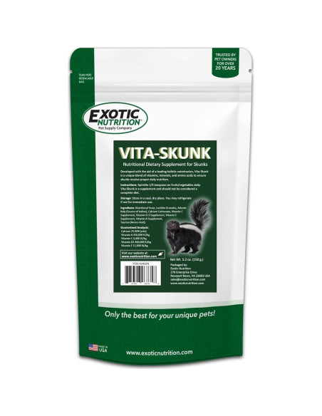 Suplemento Dietético Vita-Skunk Exotic Nutrition 147 g para Zorrillos