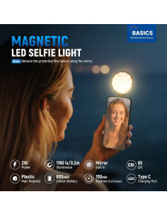 Luz LED Selfie NEEWER NL48R con Espejo y Soporte, 1160lx 2