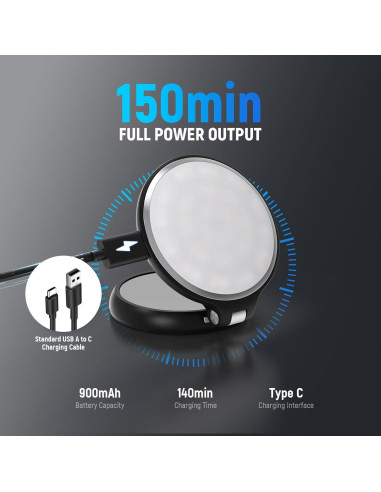 Luz LED Selfie NEEWER NL48R con Espejo y Soporte, 1160lx