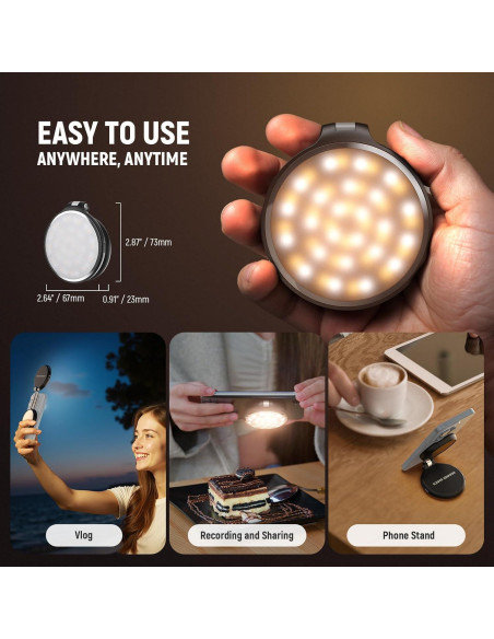 Luz LED Selfie NEEWER NL48R con Espejo y Soporte, 1160lx