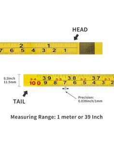 2 Cintas Métricas Autoadhesivas de Acero Opzour 100cm Amarillo 2