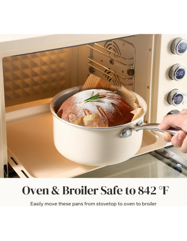 Cacerola Cerámica RedChef 2.5QT Antiadherente con Tapa