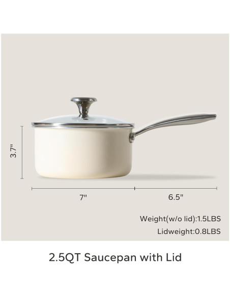 Cacerola Cerámica RedChef 2.5QT Antiadherente con Tapa