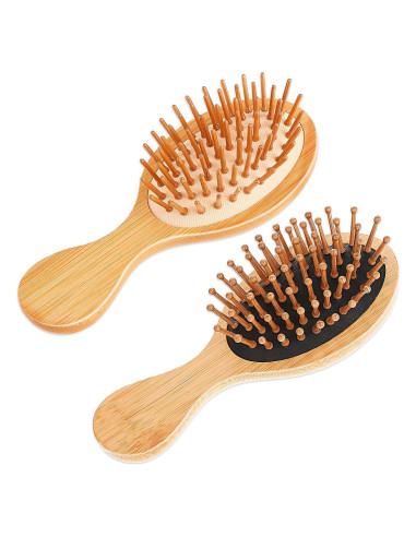 Cepillo de Pelo de Madera Natural Zyghjort - 2 Piezas, Antiestático