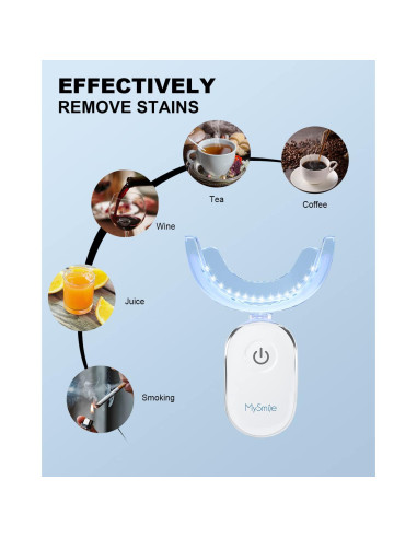 MySmile Luz LED Blanqueamiento Dental 28 LED Cargador USB