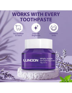 LUNOON Polvo Blanqueador de Dientes - Fórmula Natural y Efectiva 2