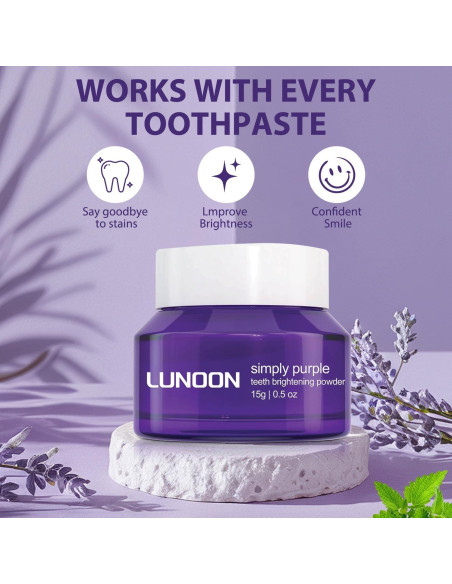 LUNOON Polvo Blanqueador de Dientes - Fórmula Natural y Efectiva