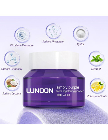 LUNOON Polvo Blanqueador de Dientes - Fórmula Natural y Efectiva