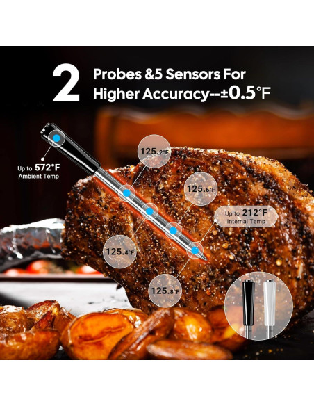 Termómetro de Carne Inkbird Inalámbrico con WiFi y Bluetooth
