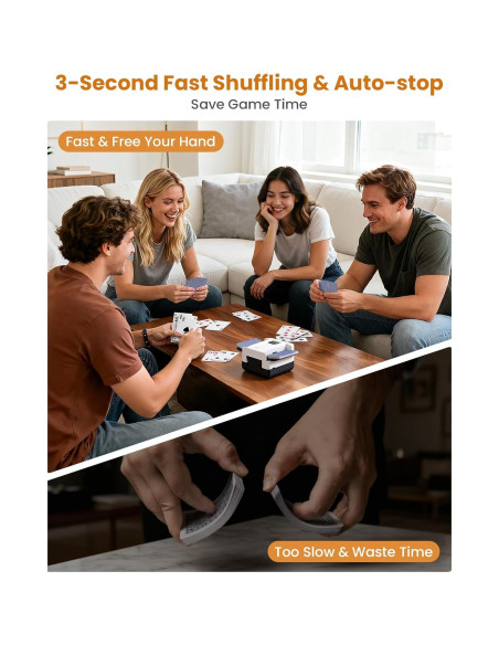 Barajador de Cartas Automático Linkbolt B02 2000mAh Negro