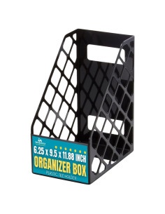 Soporte para Revistas 1EnLaOficina Plástico Negro 24x15x30 cm