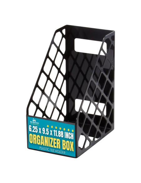 Soporte para Revistas 1EnLaOficina Plástico Negro 24x15x30 cm