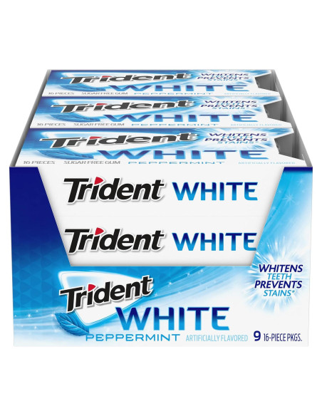 Chicle Trident Blanco Menta Sin Azúcar 144 Piezas