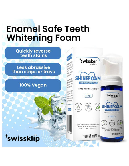Espuma Blanqueadora de Dientes Swissklip | 47.86 g | Sabor Menta
