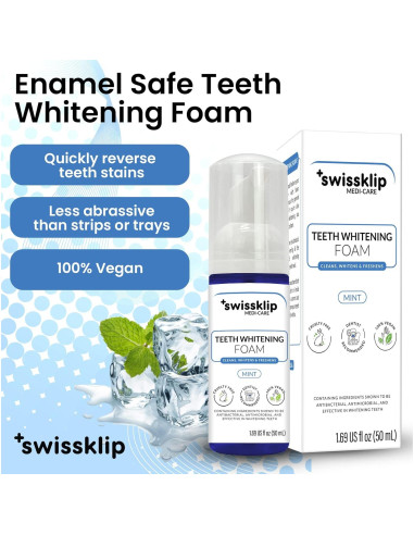 Espuma Blanqueadora de Dientes Swissklip | 47.86 g | Sabor Menta