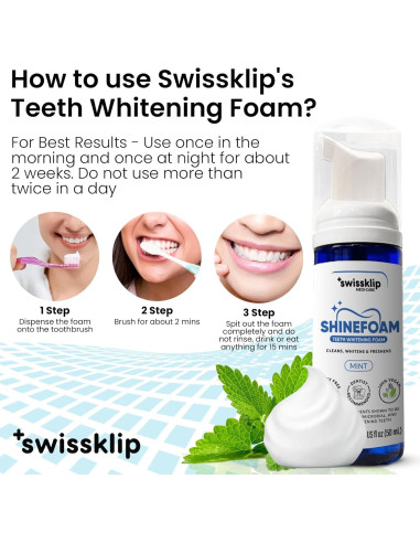 Espuma Blanqueadora de Dientes Swissklip | 47.86 g | Sabor Menta
