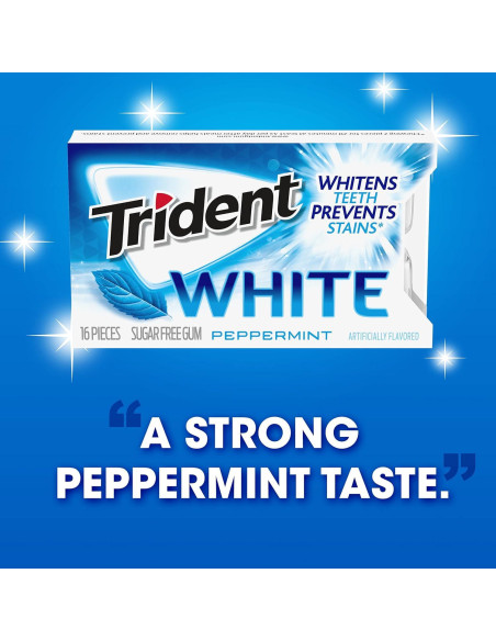 Chicle Trident Blanco Menta Sin Azúcar 144 Piezas
