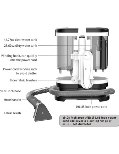 Limpiador portátil de alfombras Rosewill V22C S-A 450W 11Kpa