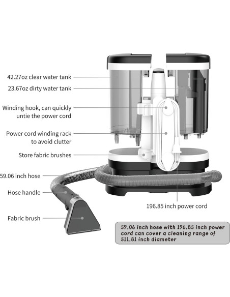 Limpiador portátil de alfombras Rosewill V22C S-A 450W 11Kpa