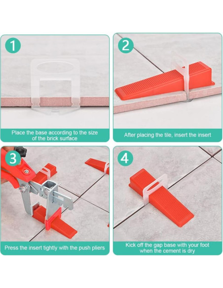 Kit de Nivelación de Azulejos 300pcs Espaciadores + 100 Cuñas
