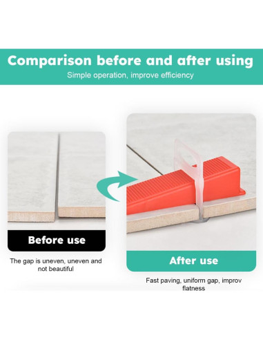 Kit de Nivelación de Azulejos 300pcs Espaciadores + 100 Cuñas