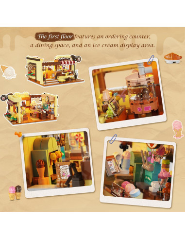 Conjunto de Construcción Casa de Helados INSOON 1377 PZS