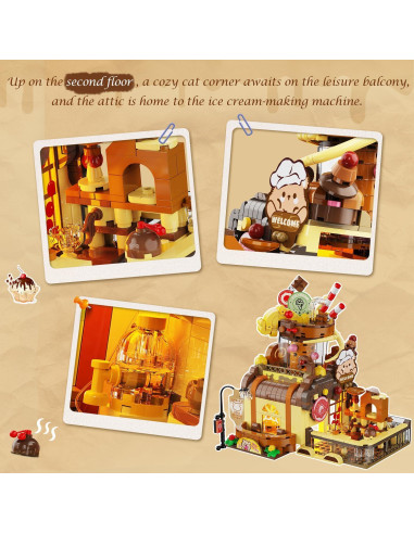 Conjunto de Construcción Casa de Helados INSOON 1377 PZS
