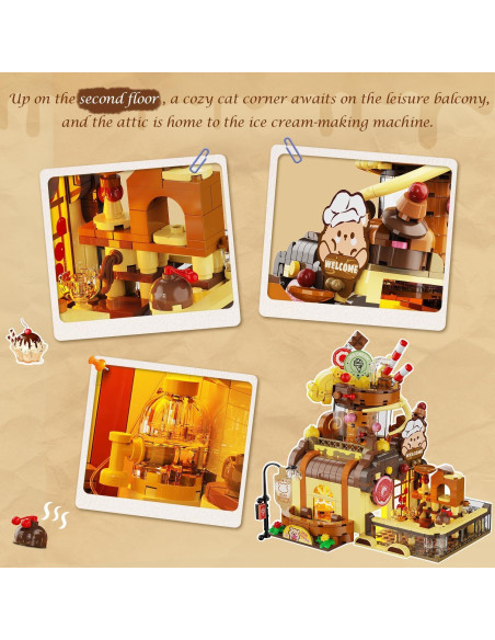 Conjunto de Construcción Casa de Helados INSOON 1377 PZS