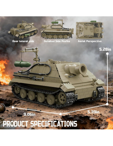 Conjunto de Construcción Tanques Militares WWII Modelo Colección