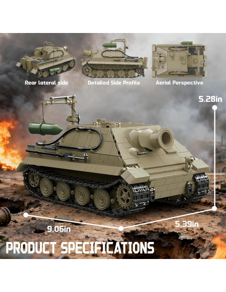 Conjunto de Construcción Tanques Militares WWII Modelo Colección