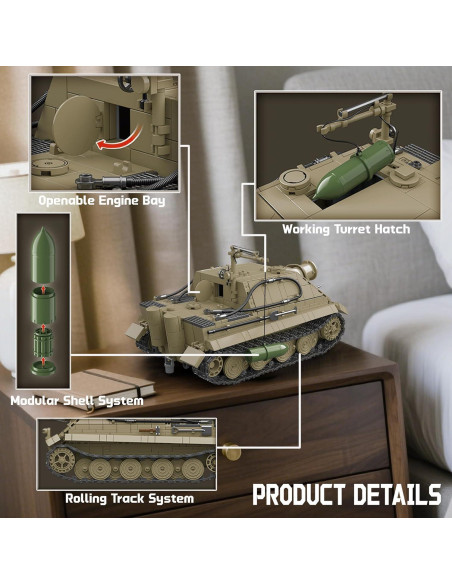 Conjunto de Construcción Tanques Militares WWII Modelo Colección