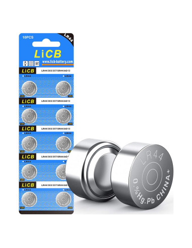 Paquete de 10 Baterías LR44 1.5V LiCB para Relojes y Juguetes