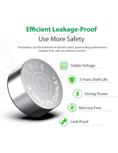 Paquete de 10 Baterías LR44 1.5V LiCB para Relojes y Juguetes