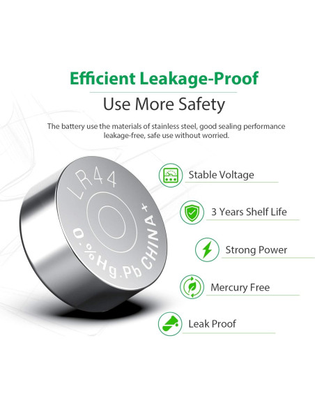 Paquete de 10 Baterías LR44 1.5V LiCB para Relojes y Juguetes