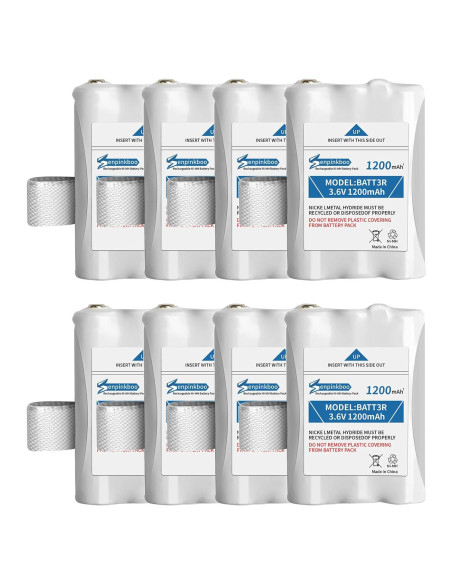 Paquete de 8 Baterías BATT3R 1200mAh para Walkie-Talkies